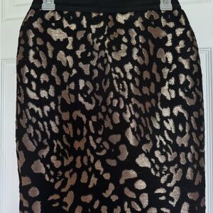 Leopard Print Black and Gold Skirt